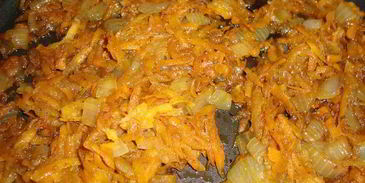 гороховая каша с мускатным орехом и соевым соусом