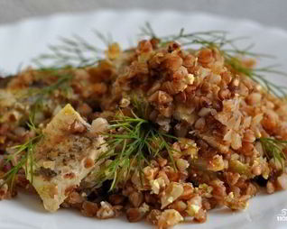 Гречка с рыбой в мультиварке