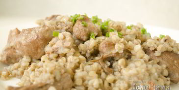 гречка с тушеной свининой