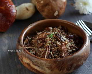 Гречневая каша с белыми грибами