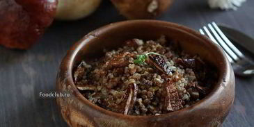 гречневая каша с белыми грибами