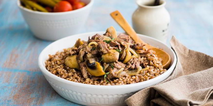 Рецепт гречневой каши с грибами и индейкой