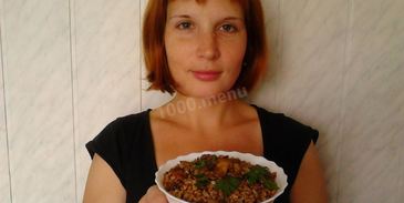 гречневая каша с грибами и луком