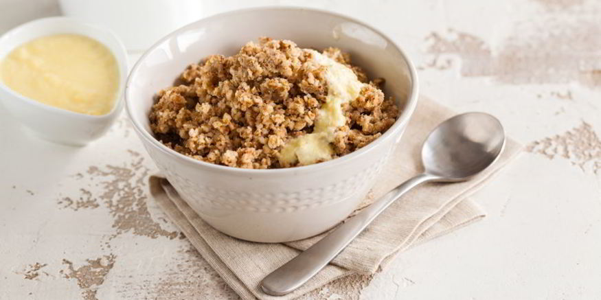 Рецепт каши гречневой пуховой со сливочным соусом