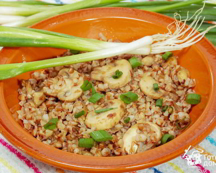 Каша гречневая с грибами и луком