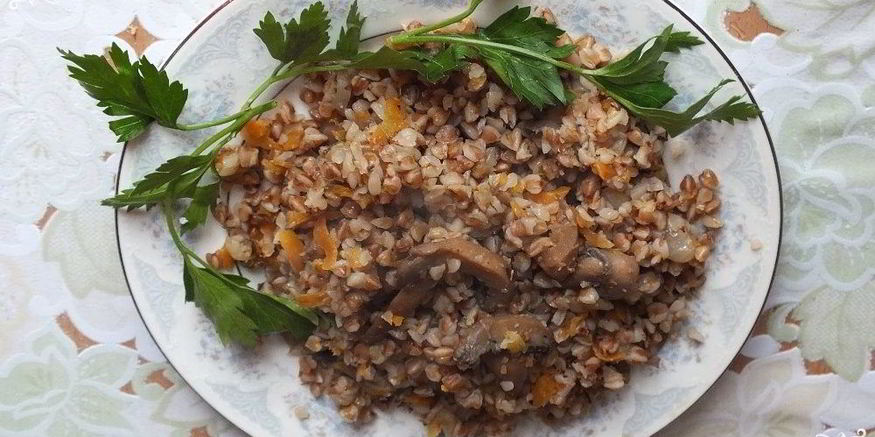 Рецепт постной гречки с грибами