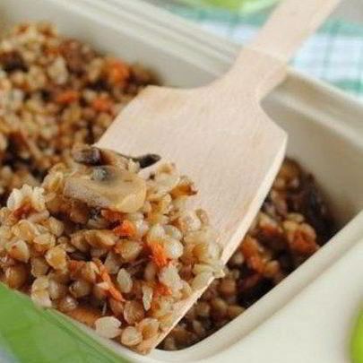 Томленая гречка с грибами