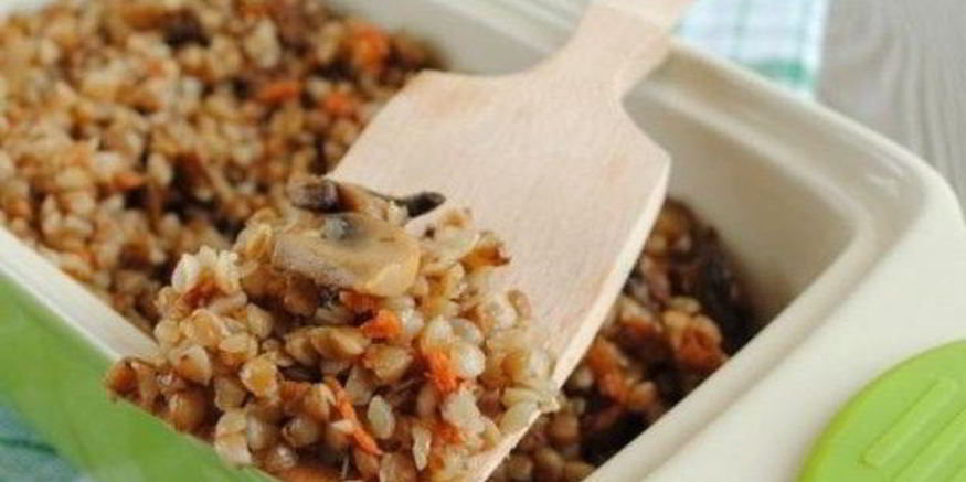 Рецепт томленой гречки с грибами