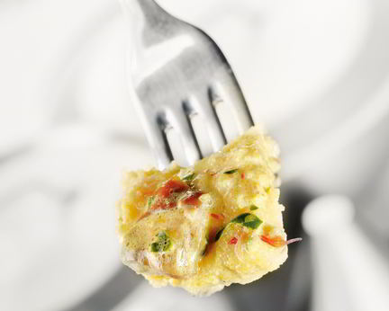 Кукурузная каша с грибами и шафраном