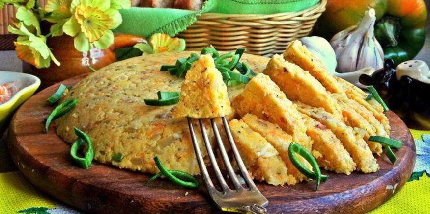 Рецепт поленты с беконом и овощами