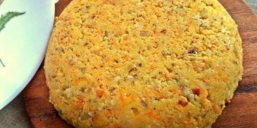 полента с беконом и овощами