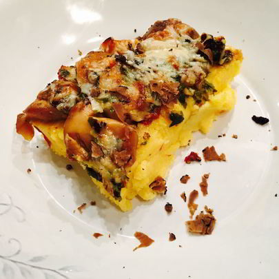 Полента с белыми грибами