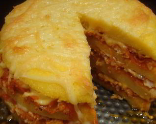 Полента с фаршем и сыром