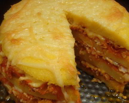 Полента с фаршем и сыром