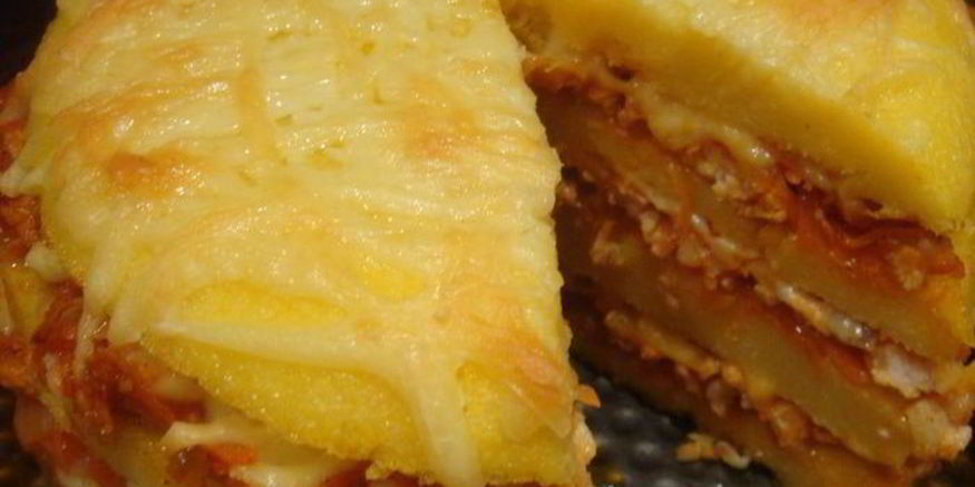 Рецепт поленты с фаршем и сыром