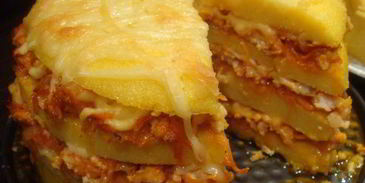 полента с фаршем и сыром