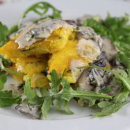 Рецепт Поленты с грибами, свежими травами и пармезаном