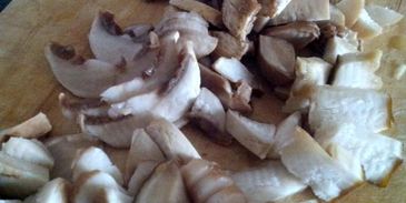 полента с грибным рагу и овощами