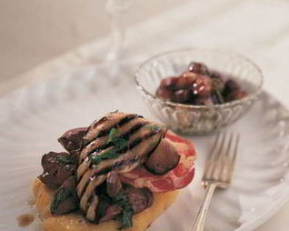 Полента с куриной печенью