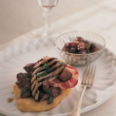 Полента с куриной печенью