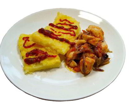 Полента с курицей