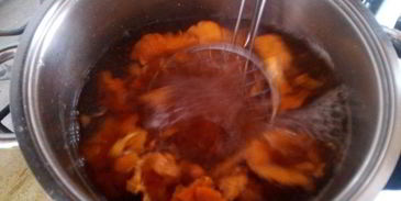 полента с лисичками в сливочном соусе