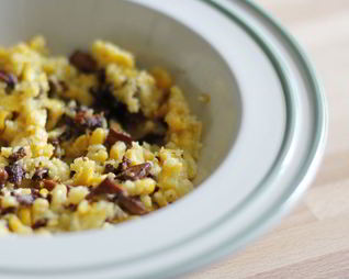 Полента с лисичками