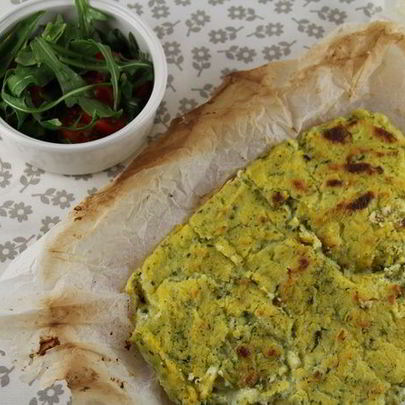 Запеченная зеленая полента