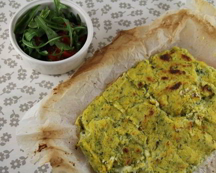 Запеченная зеленая полента