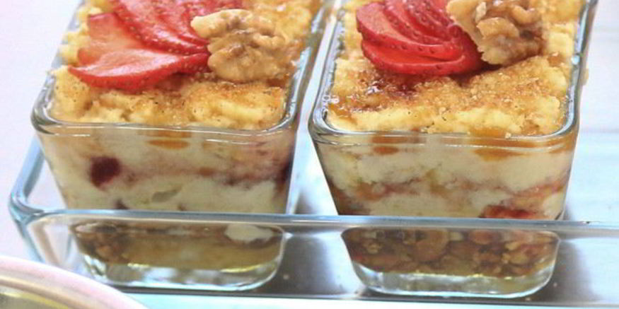 Рецепт гурьевской каши с клубникой