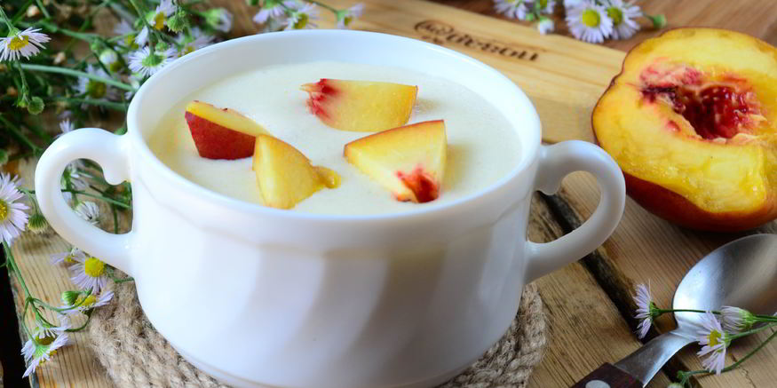 Рецепт манной каши с персиками