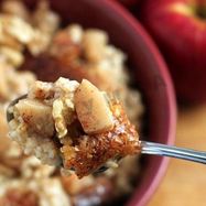 Рецепт Ночной овсяной каши с яблоками и орехами в мультиварке