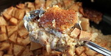 ночная овсяная каша с яблоками и орехами в мультиварке