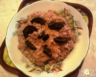 Овсяная каша с гранатовым соком