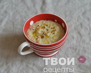 Овсяная каша с сыром и оливковым маслом