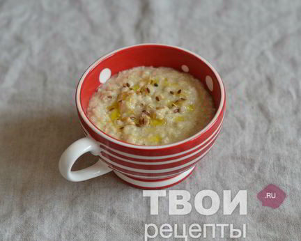 Овсяная каша с сыром и оливковым маслом