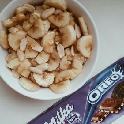 Овсянка с медом, корицей и бананом