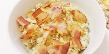 пикантная овсянка c беконом и сыром