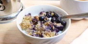 запеченная овсянка с черникой и бананом