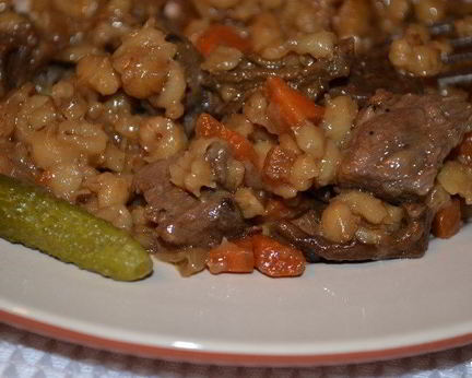 Каша перловая с говядиной
