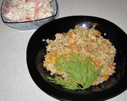 Каша с курицей и курагой