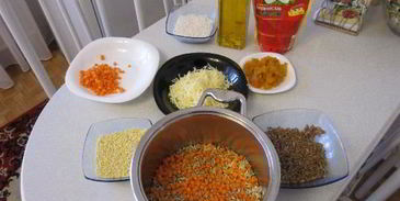 каша с курицей и курагой