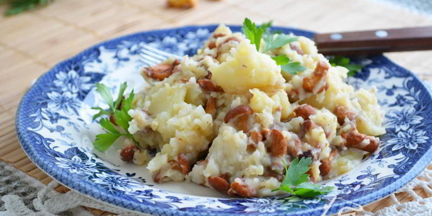 Рецепт сетуской картофельно-ячменная каша с лисичками