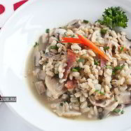 Рецепт Перловой каши с грибами и беконом