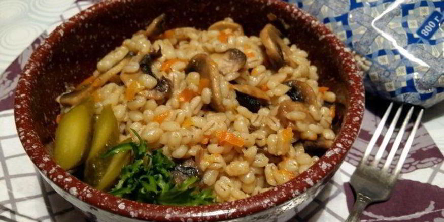 Рецепт перловой каши с грибами в духовке