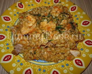 Перловая каша с томатом и курицей из мультиварки