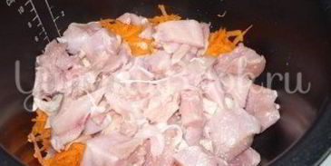 перловая каша с томатом и курицей из мультиварки