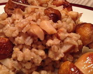 Перловка с белыми грибами