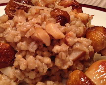 Перловка с белыми грибами