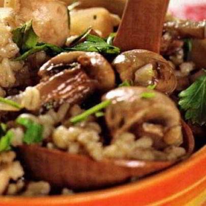 Перловка с грибами в горшочке